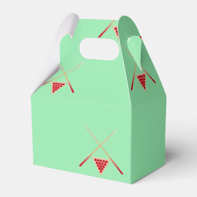 Billardtische auf Grün Geschenkschachtel (Vorderseite)