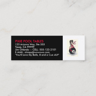 BILLARDTISCHE U. BILLARD - VISITENKARTE-SCHABLONE MINI VISITENKARTE