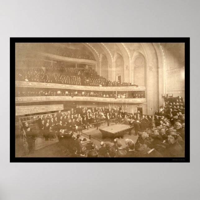 Billardturnier Foto 1908 Poster (Vorne)