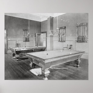 Billardzimmer, 1901. Vintage-Foto Poster