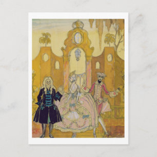"Billet Doux" (Kugelschreiber, Tinte und Tintenstr Postkarte