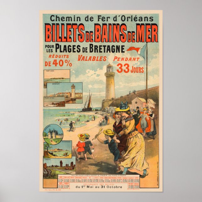 Billets de Mer Vintage Poster 1890 (Vorne)
