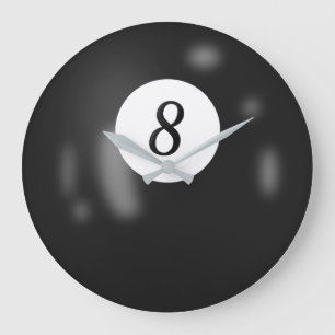 Billiard 8 Ball Große Wanduhr