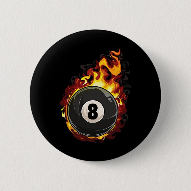 Billiard 8 Ball Player Pool Billiard Snooker Cue Button (Vorderseite)