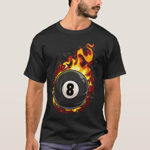 Billiard 8 Ball Player Pool Billiard Snooker Cue T-Shirt