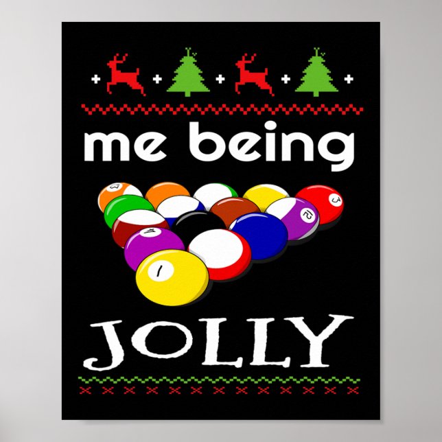 Billiard 8 Ball Pool Player Sarcasm Novelty Spaß Poster (Vorne)