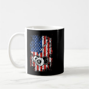 Billiard American Flag Cue Pool Balls Billiard Pl Kaffeetasse