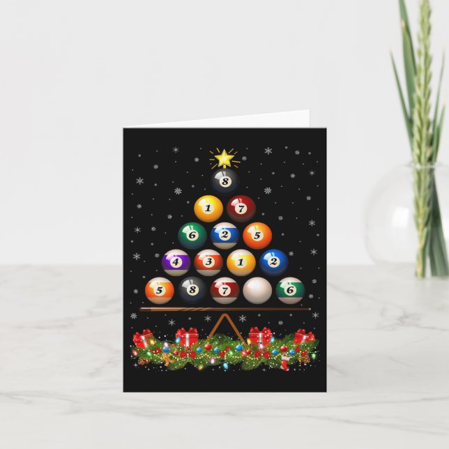 Billiard Ball Christmas Tree Lights Ol Billiards X Karte (Vorderseite)