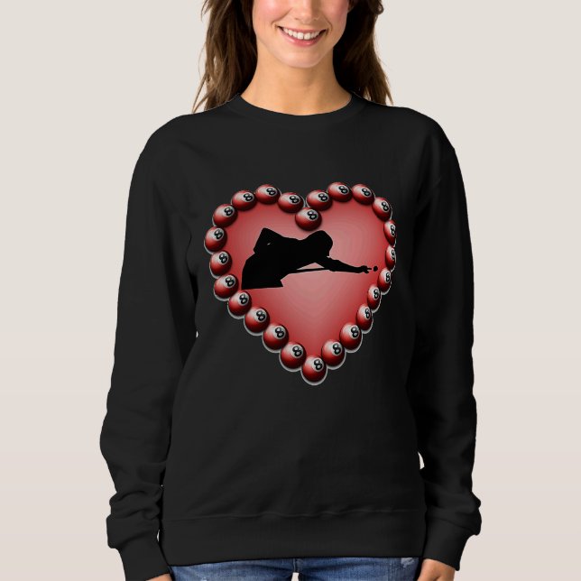 Billiard Ball Heart Valentine's Day Tees Teen Boys (Vorderseite)