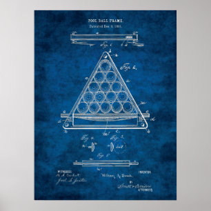Billiard Ball Patent Art #3 Rec Room Wall Art Poster