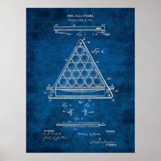 Billiard Ball Patent Art #3 Rec Room Wall Art Poster