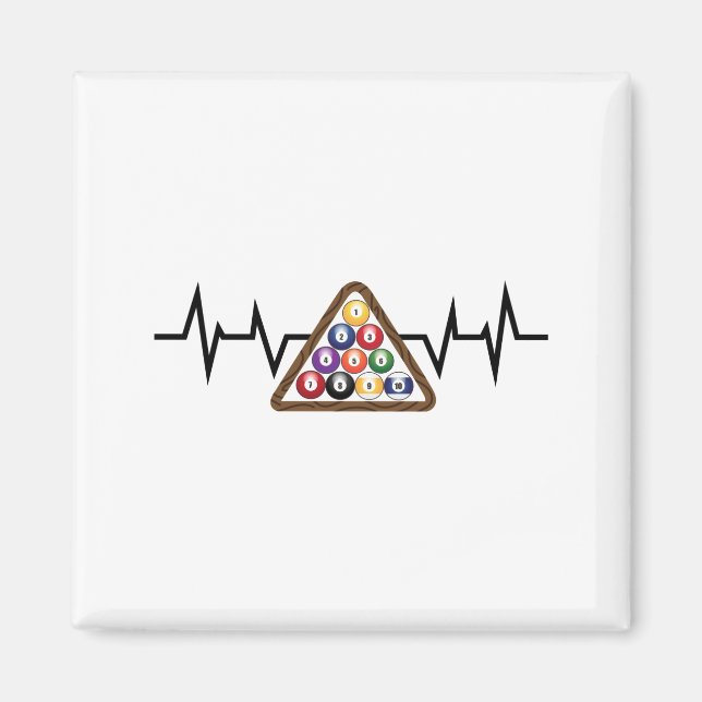 Billiard Ball Rack Heartbeat Magnet (Vorne)