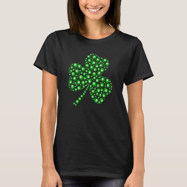 Billiard Ball Shamrock Leaf St Patrick's Day Men B T-Shirt (Vorderseite)
