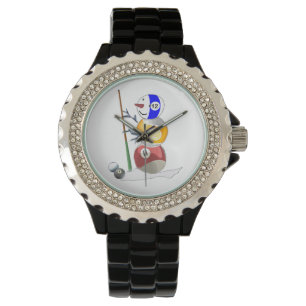 Billiard Ball Snowman Armbanduhr