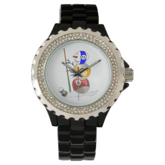Billiard Ball Snowman Armbanduhr