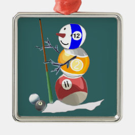 Billiard Ball Snowman Ornament Aus Metall