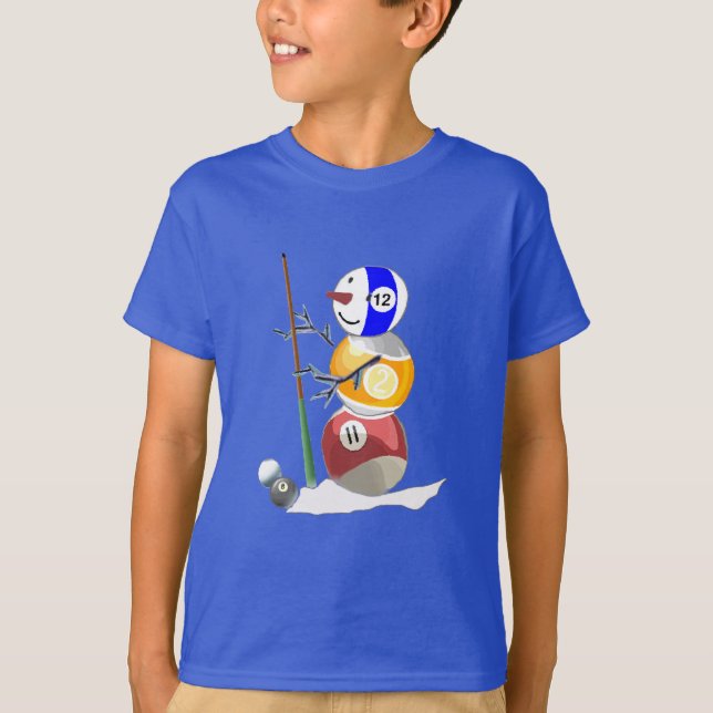 Billiard Ball Snowman T-Shirt (Vorderseite)