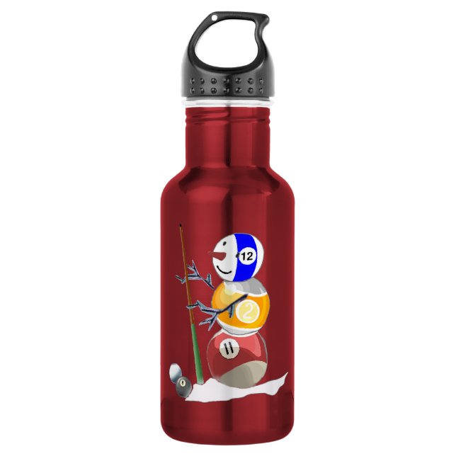 Billiard Ball Snowman Trinkflasche (Vorderseite)