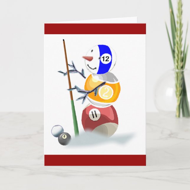 Billiard Ball Snowman Weihnachten (Vorderseite)