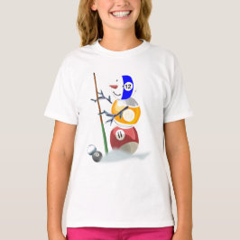 Billiard Ball Snowman Weihnachten T-Shirt