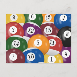 Billiard Balls 45. Geburtstagsparty Postkarte