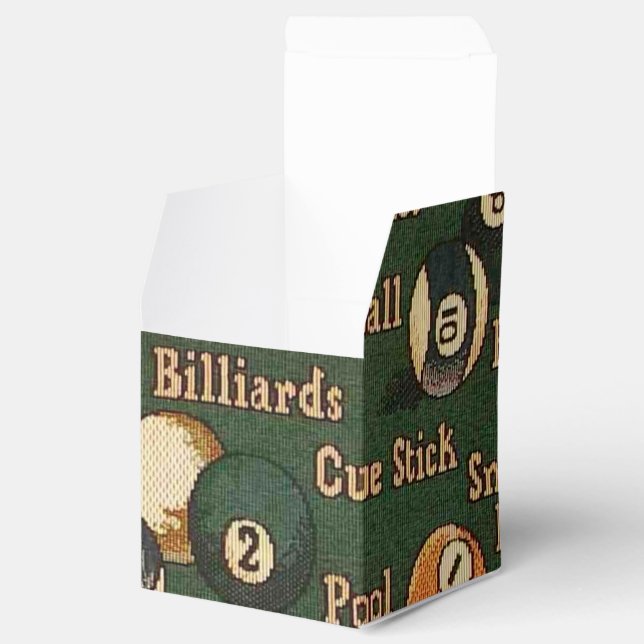 Billiard Balls Background Cube Favor Box Geschenkschachtel (Geöffnet)