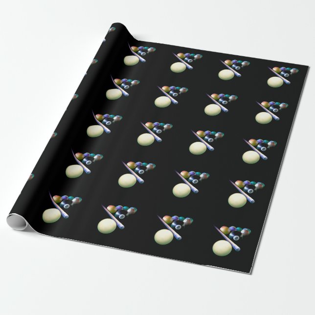 Billiard Balls Cue Snooker Pool Player Geschenkpapier (Ungerollt)