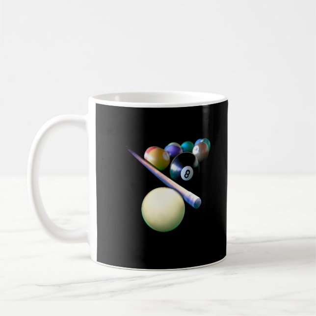 Billiard Balls Cue Snooker Pool Player Kaffeetasse (Links)