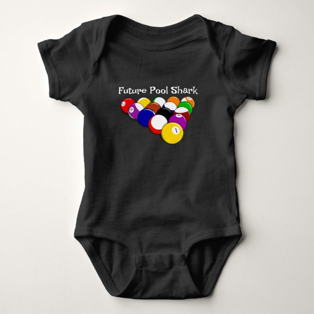 Billiard Balls Design Baby Bodysuit Strampler (Vorderseite)