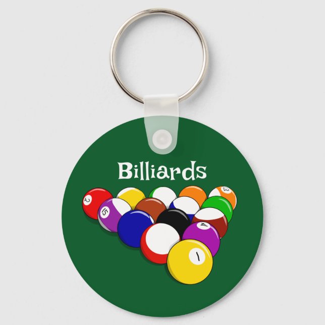 Billiard Balls Design Key Chain Schlüsselanhänger (Vorderseite)