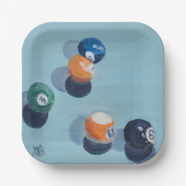 Billiard Balls Pappteller (Vorderseite)
