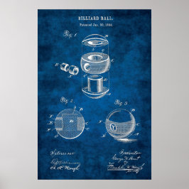 Billiard Balls Patent Art #2 Pool Room Decke Poster
