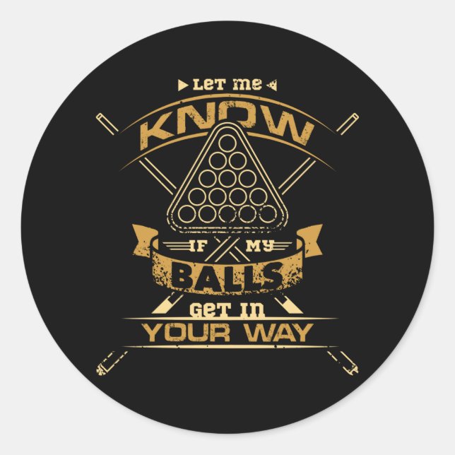 Billiard Balls Runder Aufkleber (Vorderseite)