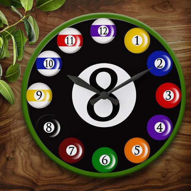 Billiard Balls Wall Clock Große Wanduhr (Von Creator hochgeladen)