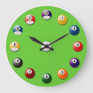 Billiard Balls Wall Clock Große Wanduhr