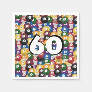 Billiard Balls zum 60. Geburtstag Serviette