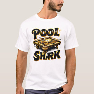 Billiard Baron: Pool Shark Logo auf Billardtisch T-Shirt