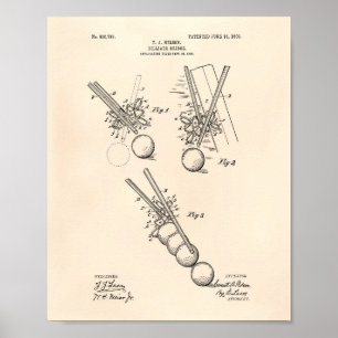 Billiard Bridge 1908 Patent Art - Old Peper Poster