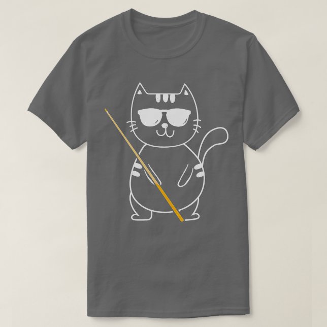 Billiard Cat - Billiard Player Billard 8-Ball Pool T-Shirt (Design vorne)