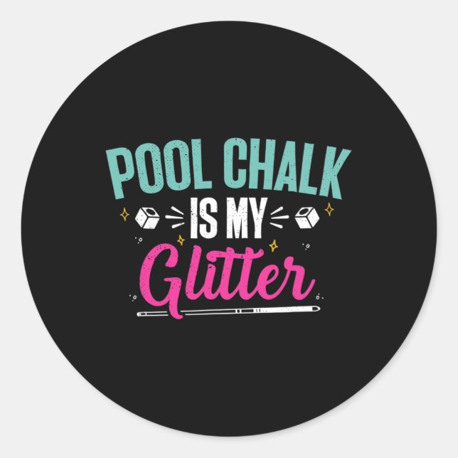 Billiard Chalk Funny Pool Shooter Master Billiard Runder Aufkleber (Vorderseite)