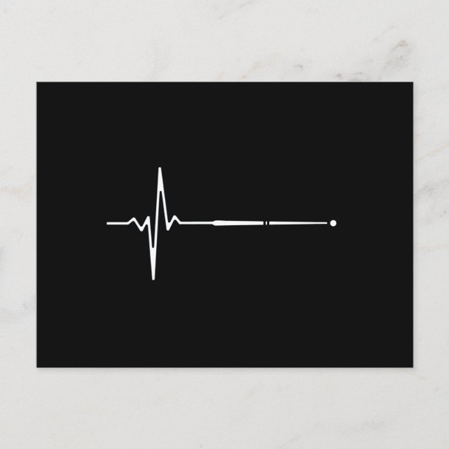 Billiard Cue Heartbeat Postkarte (Vorderseite)