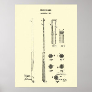 Billiard Cue Patent Wand art Print #4 Poster