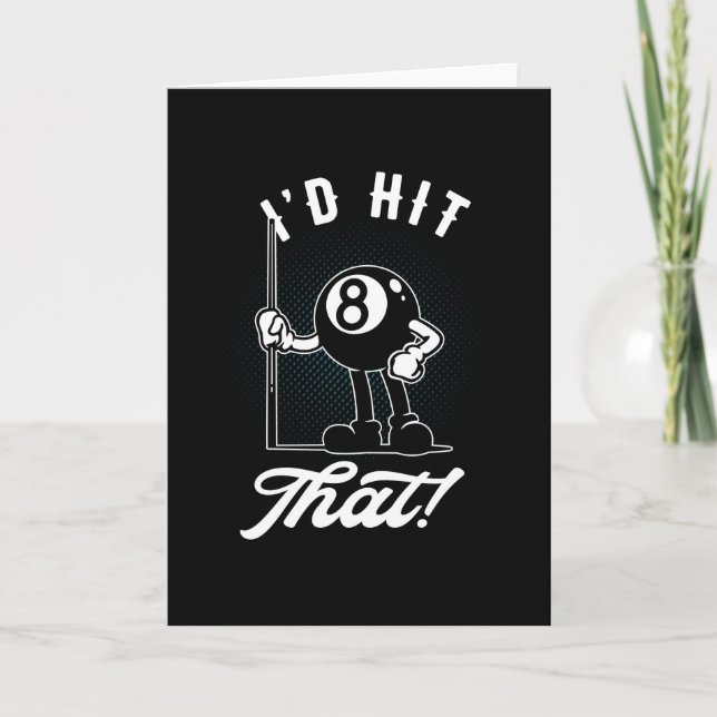 Billiard Cue Sports Funny 8-Ball Cartoon Pool Karte (Vorderseite)