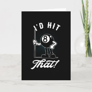 Billiard Cue Sports Funny 8-Ball Cartoon Pool Karte