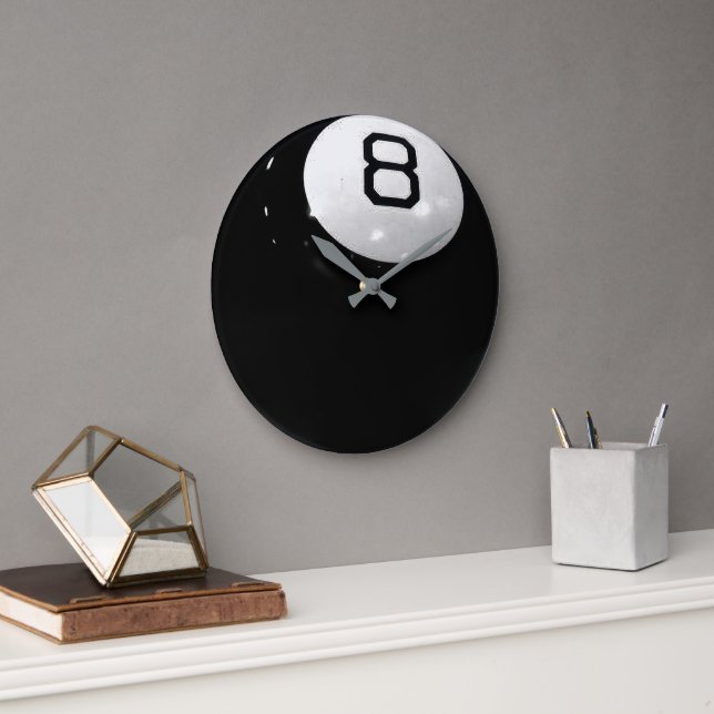 Billiard Eight Ball Große Wanduhr (Büro)