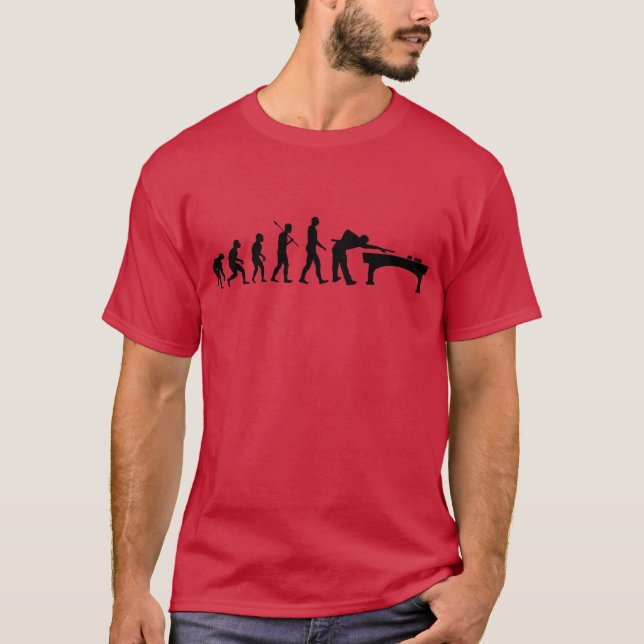 Billiard Evolution Billard Tischtennis T-Shirt (Vorderseite)