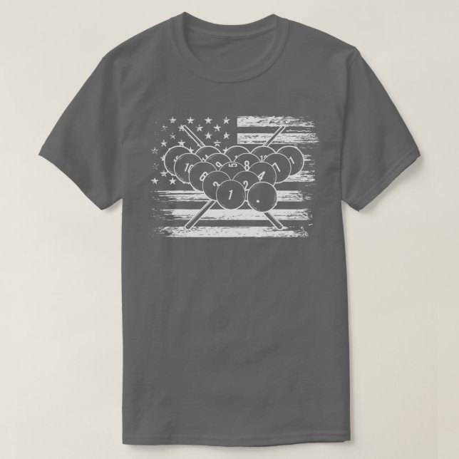 Billiard Flag Snooker Pool Chalk Billiard Player T-Shirt (Design vorne)