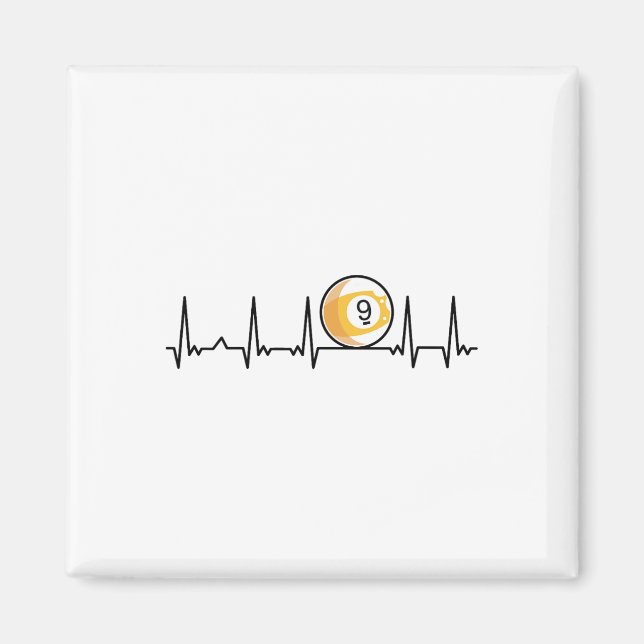 Billiard Heartbeat Snooker Pool Chalk Billiard Pla Magnet (Vorne)
