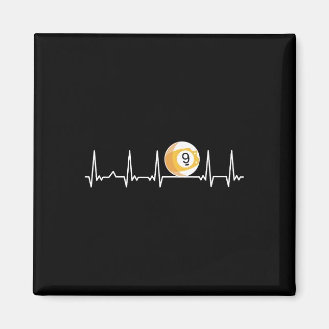 Billiard Heartbeat Snooker Pool Chalk Billiard Pla Magnet (Vorne)