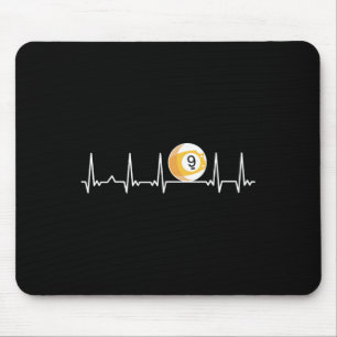 Billiard Heartbeat Snooker Pool Chalk Billiard Pla Mousepad
